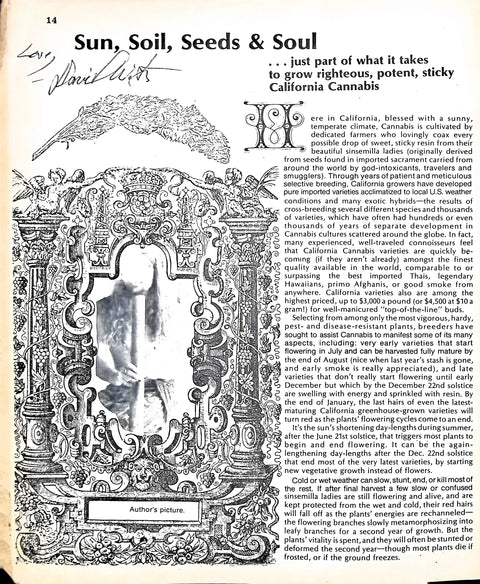 Tribute Addition: David Watson’s 1979 Article in Blotter Magazine