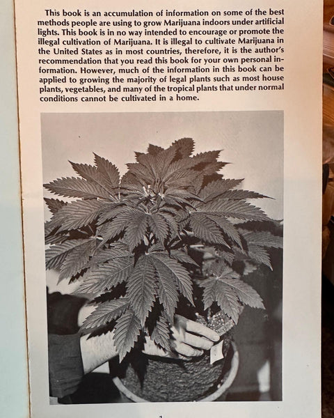 "Purest Indica" in the 1975 book how to grow marijuana indoors under lights